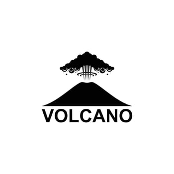 Volcano mountain logo. Simple illustration of volcano mountain vector logo