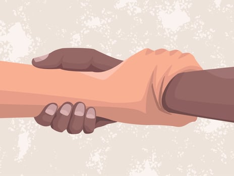 solidarity hands connecting vector
