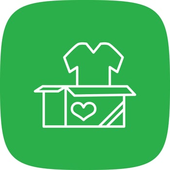 Cloth Donate Line Round Corner vector