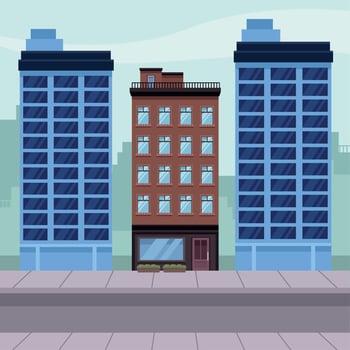 city buildings urban scene vector