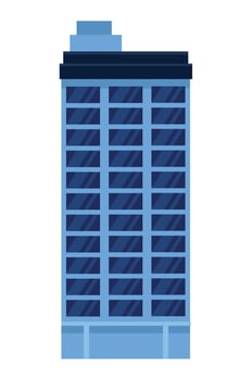 building blue color facade vector