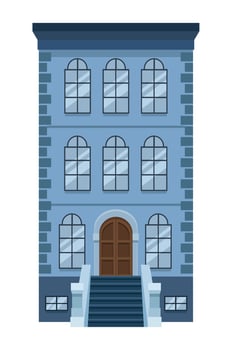 building color blue facade vector