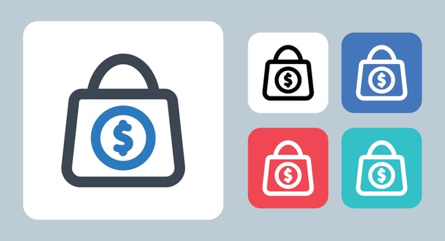 Purchase icon - vector illustration . Bag, Buy, Payment, Purchase, Shop, Shopping, Money, Pay, line, outline, flat, icons .
