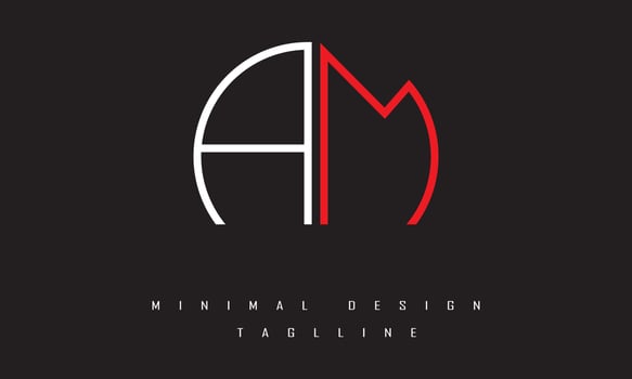 AM or MA Minimal Logo Design Vector Art Illustration