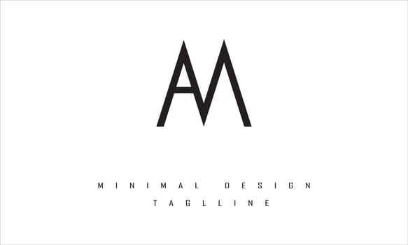 AM or MA Minimal Logo Design Vector Art Illustration
