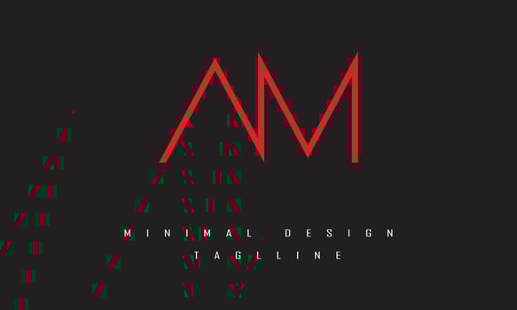 AM or MA Minimal Logo Design Vector Art Illustration