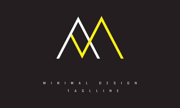 AM or MA Minimal Logo Design Vector Art Illustration