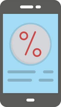 Interest Rate Flat Icon vector