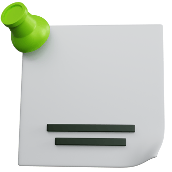 3d rendering push pin with paper isolated png
