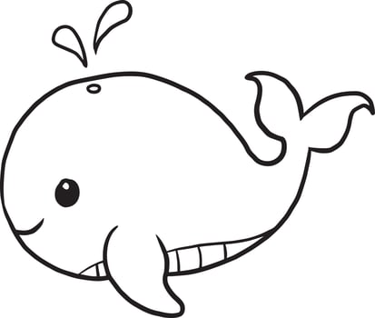 whale animal cartoon doodle kawaii anime coloring page cute illustration clip art character vector