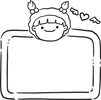 frame cartoon cute kawaii doodle coloring page drawing illustration clip art manga anime vector