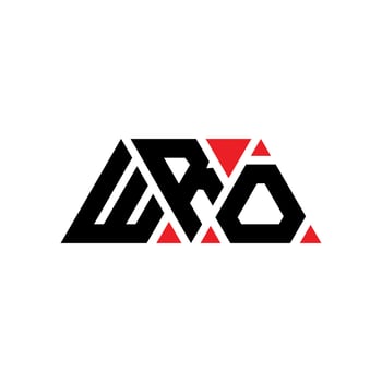 WRO triangle letter logo design with triangle shape. WRO triangle logo design monogram. WRO triangle vector logo template with red color. WRO triangular logo Simple, Elegant, and Luxurious Logo. WRO