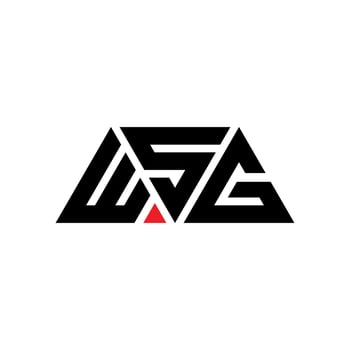 WSG triangle letter logo design with triangle shape. WSG triangle logo design monogram. WSG triangle vector logo template with red color. WSG triangular logo Simple, Elegant, and Luxurious Logo. WSG