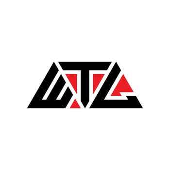 WTL triangle letter logo design with triangle shape. WTL triangle logo design monogram. WTL triangle vector logo template with red color. WTL triangular logo Simple, Elegant, and Luxurious Logo. WTL