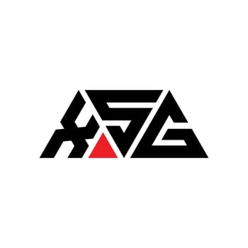 XSG triangle letter logo design with triangle shape. XSG triangle logo design monogram. XSG triangle vector logo template with red color. XSG triangular logo Simple, Elegant, and Luxurious Logo. XSG