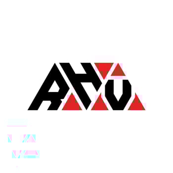 RHV triangle letter logo design with triangle shape. RHV triangle logo design monogram. RHV triangle vector logo template with red color. RHV triangular logo Simple, Elegant, and Luxurious Logo. RHV