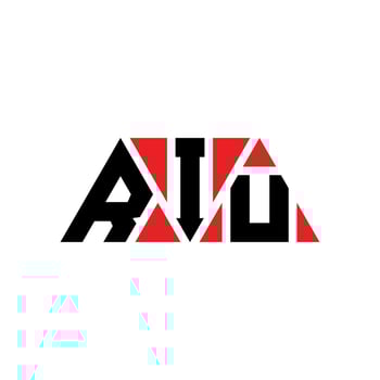 RIU triangle letter logo design with triangle shape. RIU triangle logo design monogram. RIU triangle vector logo template with red color. RIU triangular logo Simple, Elegant, and Luxurious Logo. RIU