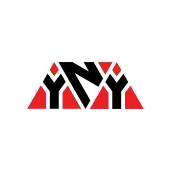 YNY triangle letter logo design with triangle shape. YNY triangle logo design monogram. YNY triangle vector logo template with red color. YNY triangular logo Simple, Elegant, and Luxurious Logo. YNY