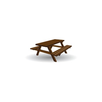 Picnic table icon vector