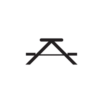 Picnic table icon vector