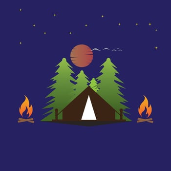camping logo  vector illustration template design
