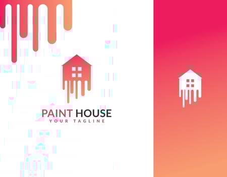 Paint house logo template, house and paint concept vector