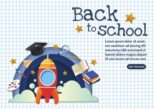 back to school for website banner cute art design vector