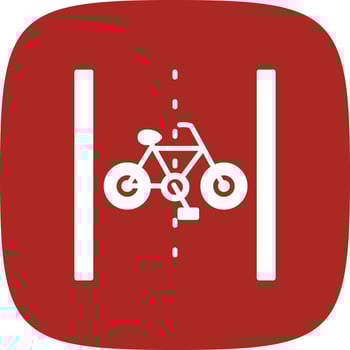Bike Lane Glyph Round Corner vector