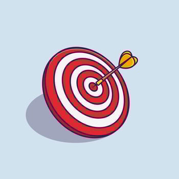 Bullseye cartoon vector icon illustration isolated object