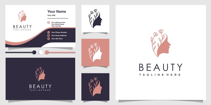 Beauty logo design for woman Premium Vector