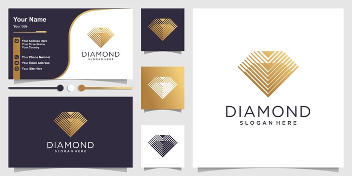 Diamond logo design with creative modern and elegant concept Premium Vector