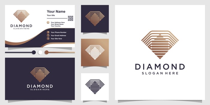 Diamond logo design with creative modern and elegant concept Premium Vector