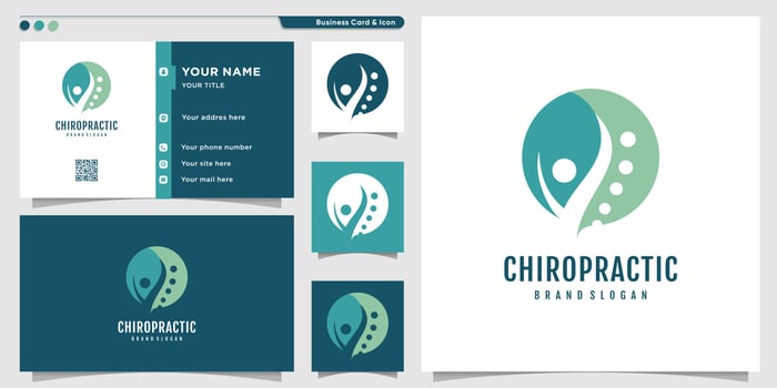 Chiropractic icon vector logo design with creative unique fresh concept Premium Vector