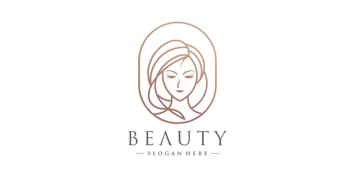 Beauty woman logo design with unique and simple concept Premium Vector