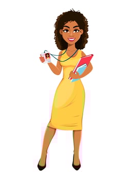 Beautiful African American business woman vector