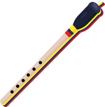 colombian flute isolated on white vector
