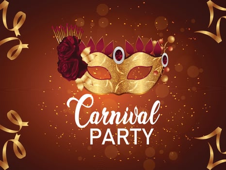 Vector illustration of mardi gras brazil festival with creative mask