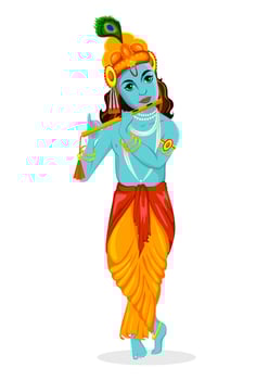 Happy Krishna Janmashtami greeting card vector