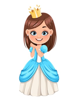 Cute little princess in beautiful dress vector
