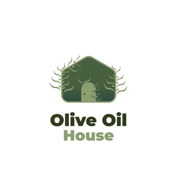 Olive oil house green illustration logo vector