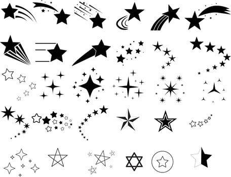 shooting stars icon on white background. star trail symbol. star sign. stardust falling logo. flat style. vector