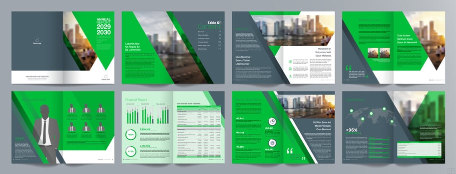 Annual report 16 page A4 198 vector