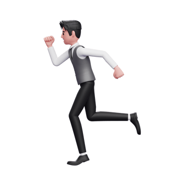 man running pose wearing a gray office vest png