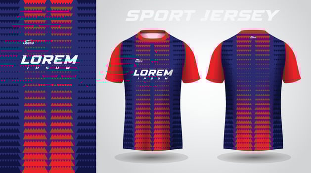 red blue shirt sport jersey design vector