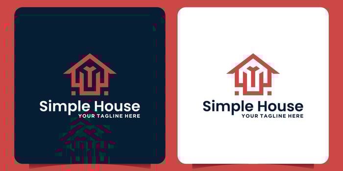 simple monogram and business card home logo design vector