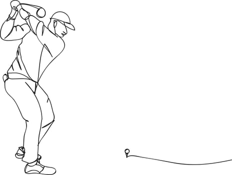 pro golf line drawing vector illustration.