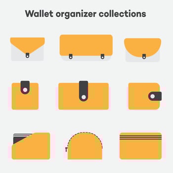 Colored Wallet Vector Collection Set