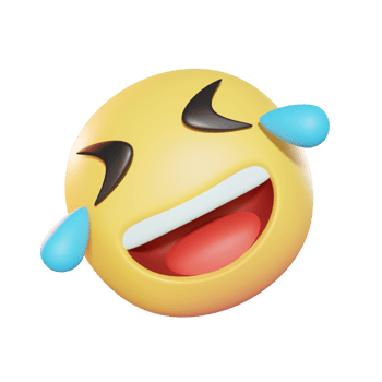 Rolling on the floor laughing Emoji 3D Illustration png