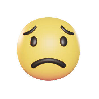 Worried face Emoji 3D Illustration png