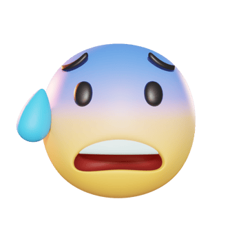 Anxious face with sweat Emoji 3D Illustration png